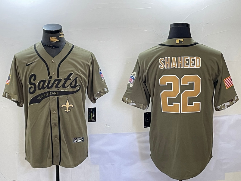 Men's New Orleans Saints Rashid Shaheed #22 Olive Salute To Service Jersey